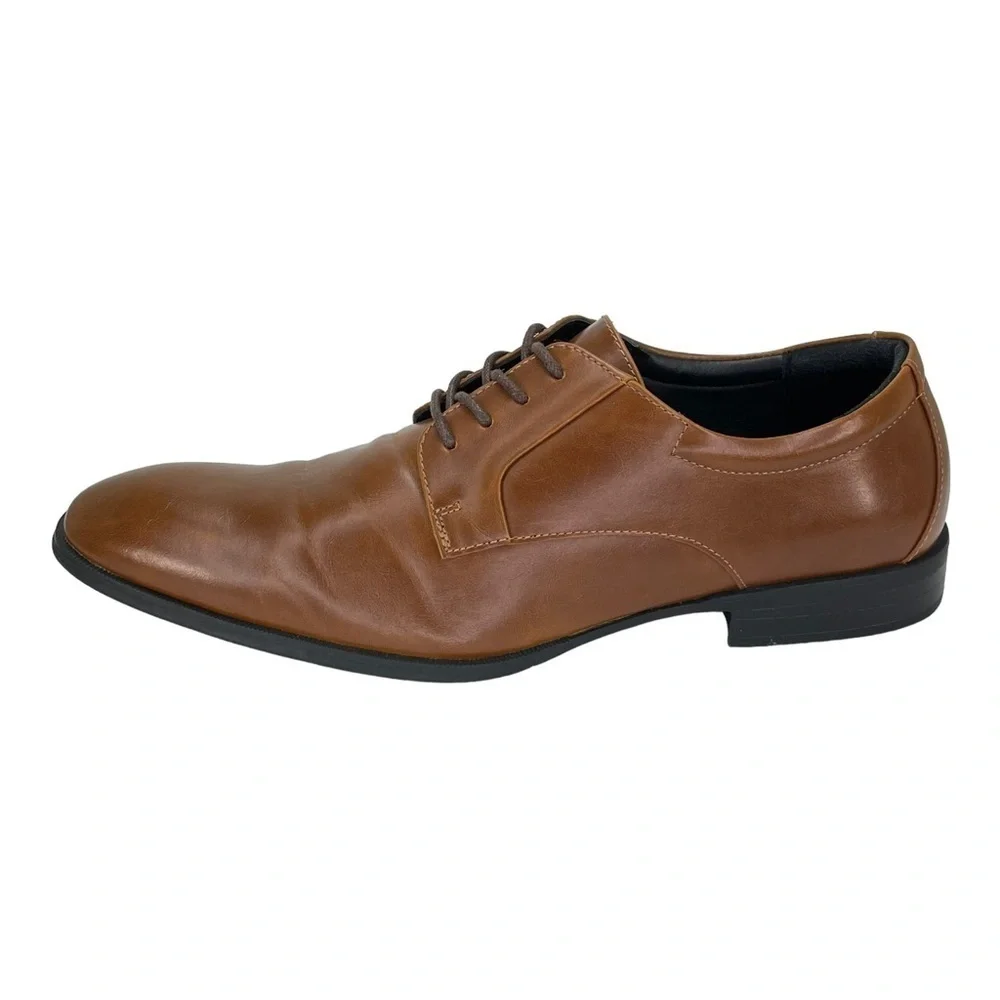 Alfani Andrew Tan Faux Leather Mens Oxfords Size 11.5M